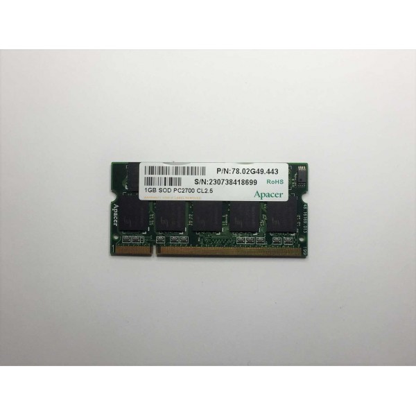 Μνήμη Laptop Apacer SODIMM ( DDR ) ( 333GHz ) ( 1GB )