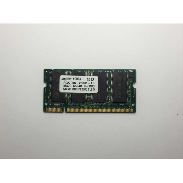 Μνήμη Laptop Samsung SODIMM ( DDR ) ( 333MHz ) ( 512MB ) ( M470L6524BTO-CB3 )
