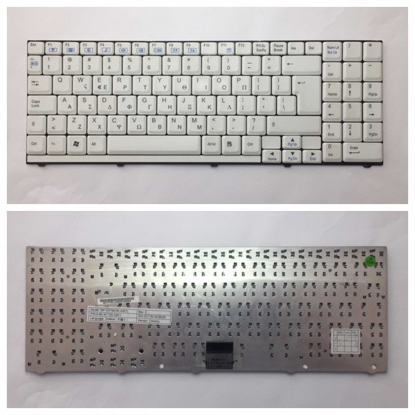 TurboX M77CU Πληκτρολόγιο - Keyboard ( MP-03756GR-4307L ) ( Ελληνικό ) ( Άσπρο )