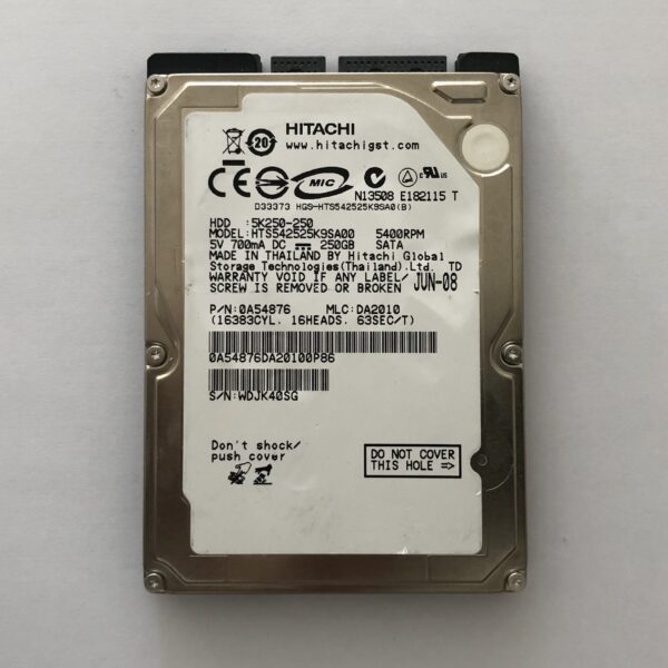 Σκληρός Δίσκος Hitachi 2.5" HTS542525K9SA00 ( 250GB ) ( SATA )