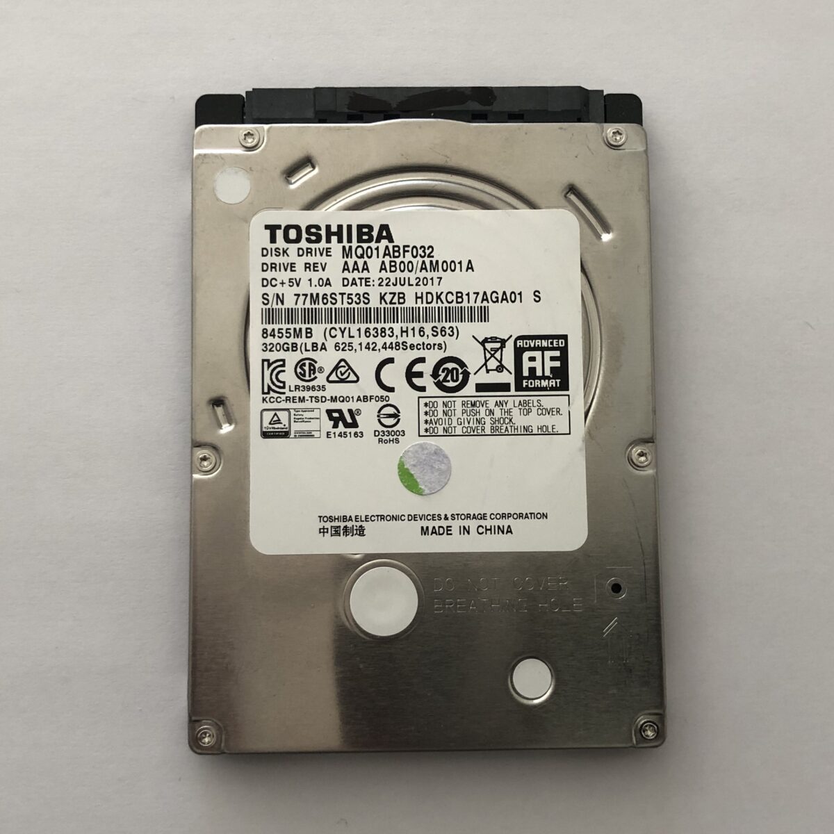 Σκληρός Δίσκος Toshiba 2.5" MQ01ABF032 ( 320GB ) ( SATA )
