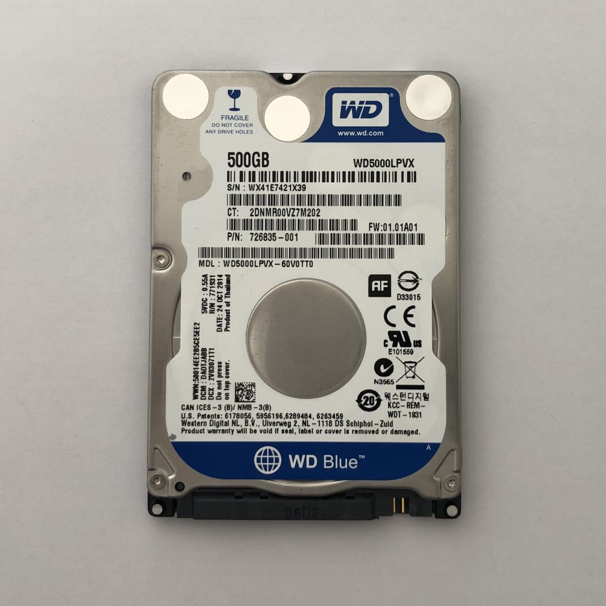 Σκληρός Δίσκος Western Digital Blue 2.5" WD5000LPVX ( 500GB ) ( SATA )