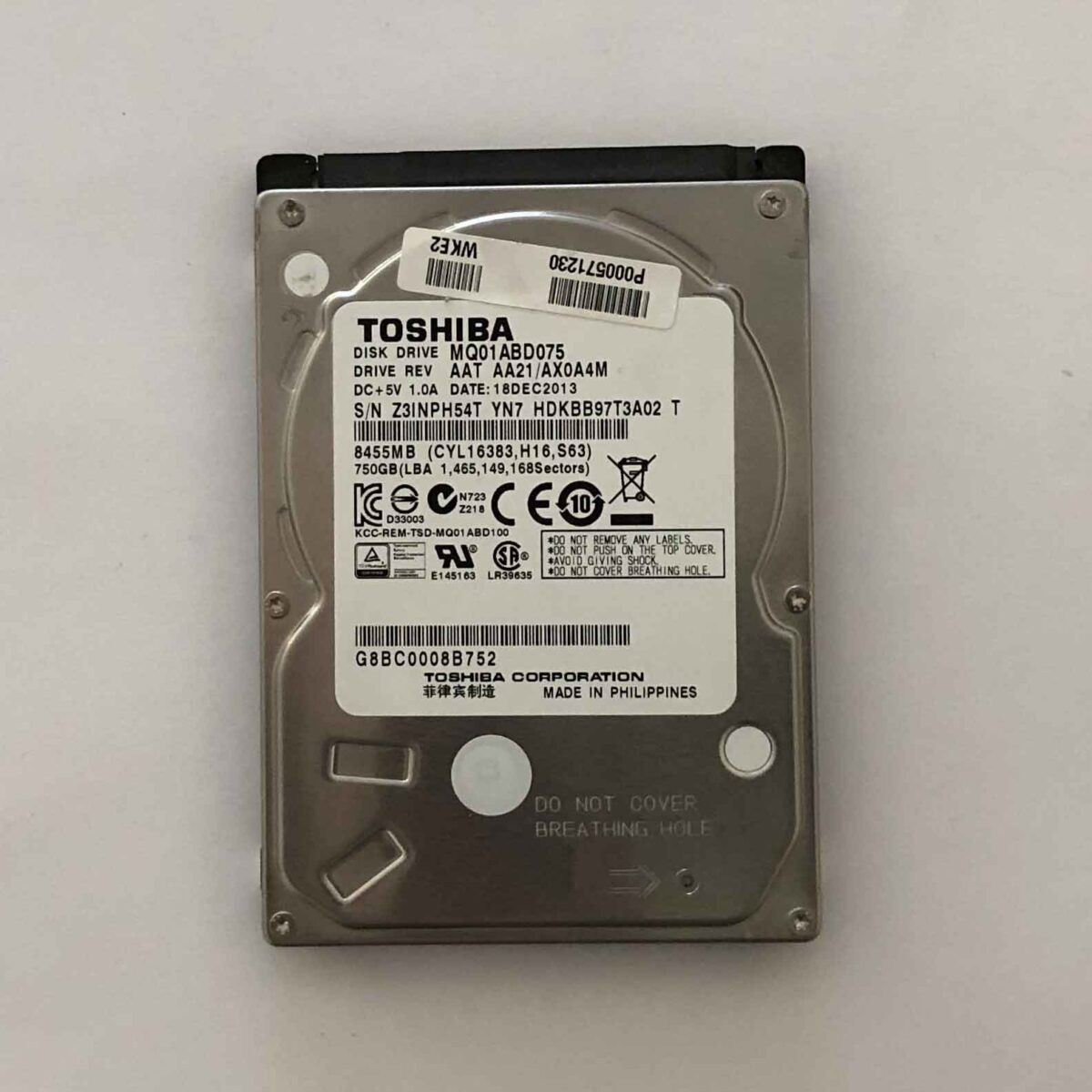 Σκληρός Δίσκος Toshiba 2.5" MQ01ABD075 ( 750GB ) ( SATA )