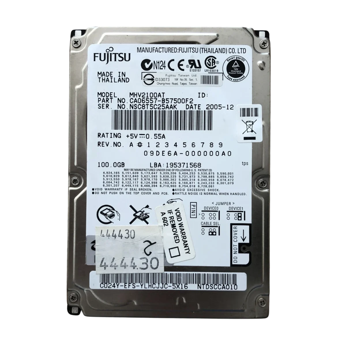 Σκληρός Δίσκος Fujitsu 2.5" MHV2100AT ( 100GB ) ( IDE )