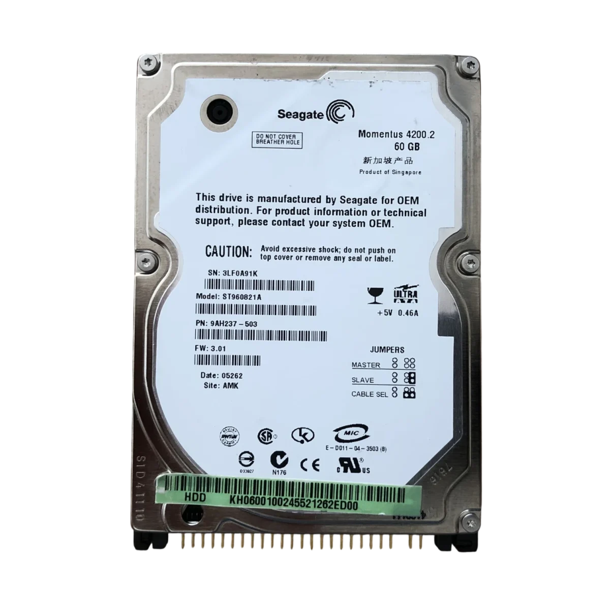 Σκληρός Δίσκος Seagate Momentus 2.5" ST960821A ( 60GB )( IDE )