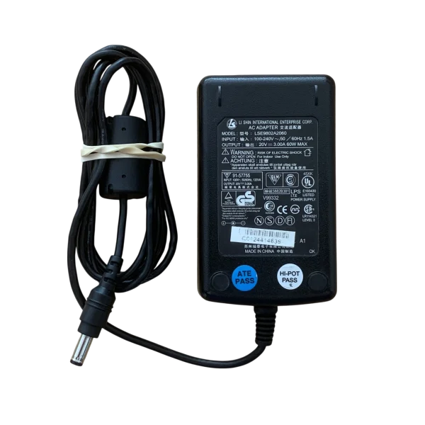 Li Shin 20V - 3.0A ( LSE9802A2060 ) Γνήσιο Τροφοδοτικό - Φορτιστής